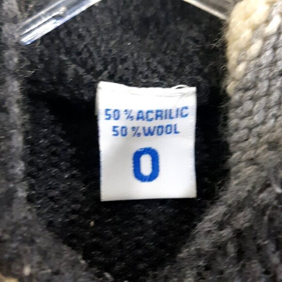 Vintage Kids Wool Blend Hand Knit Sweater Hoodie 3D Prints Animals Sun Plants - Picture 5 of 5